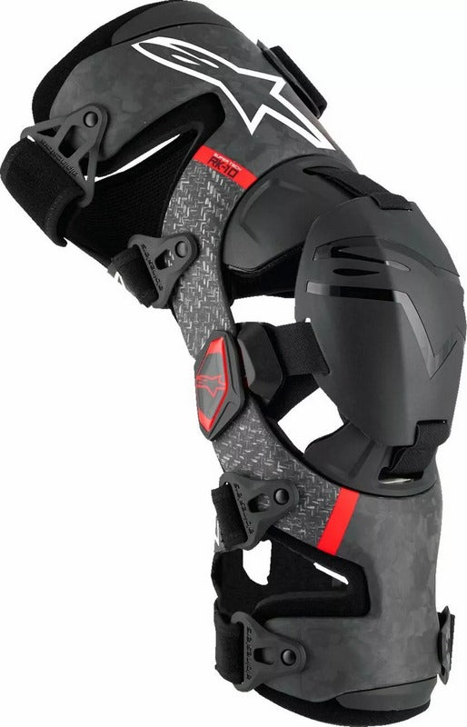 Alpinestars Supertech RK-10 Plasma Knee Braces, Black, Red | 6501425-13