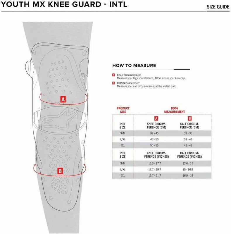 Alpinestars Youth SX-1 Knee Protectors, Black, Red, Size S/M | 6546319-13-SM