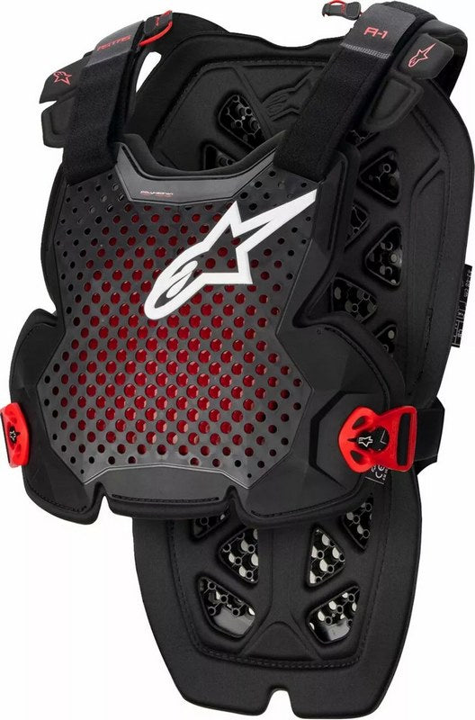 Alpinestars A-1 Pro Chest Guard, Black, Gray, Red, Size XL/2XL | 67001231431XL2X