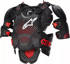 Alpinestars A-10 v2 Full Chest Guard, Black, Red, Size XL/2XL | 6700523-1431XL2