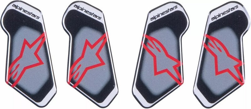Alpinestars RK-7 Hinge Cover Sticker Replacement Set, Black, Gray, Red | 6951425-132
