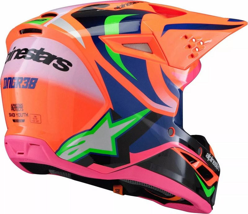 Alpinestars Youth S-M3 Deegan Helmet, Orange, Pink, Purple | 8301525-433