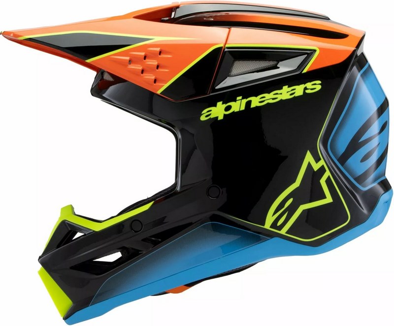 Alpinestars Youth S-M3 Fray Helmet, Black, Blue, Orange, Yellow | 8301725-1455