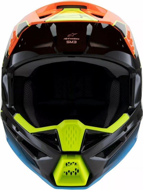Alpinestars Youth S-M3 Fray Helmet, Black, Blue, Orange, Yellow | 8301725-1455