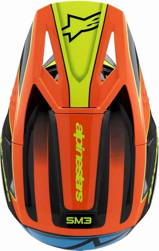 Alpinestars Youth S-M3 Fray Helmet, Black, Blue, Orange, Yellow | 8301725-1455