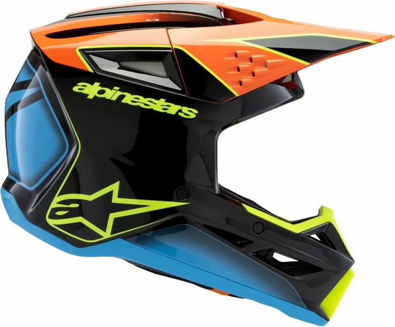 Alpinestars Youth S-M3 Fray Helmet, Black, Blue, Orange, Yellow | 8301725-1455