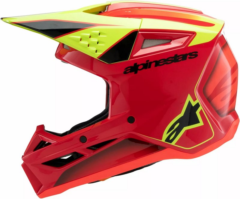 Alpinestars Youth S-M3 Fray Helmet, Red, Yellow, Black | 8301725-3051