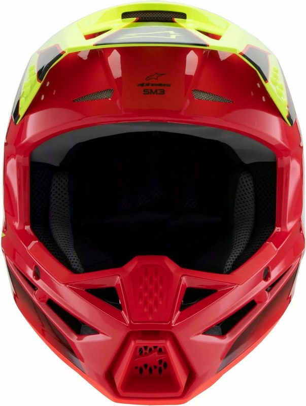 Alpinestars Youth S-M3 Fray Helmet, Red, Yellow, Black | 8301725-3051