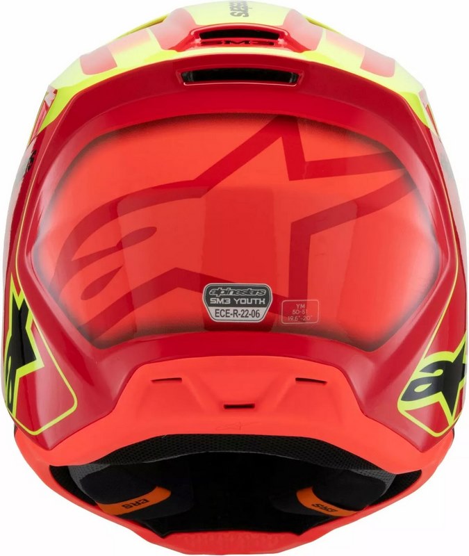 Alpinestars Youth S-M3 Fray Helmet, Red, Yellow, Black | 8301725-3051