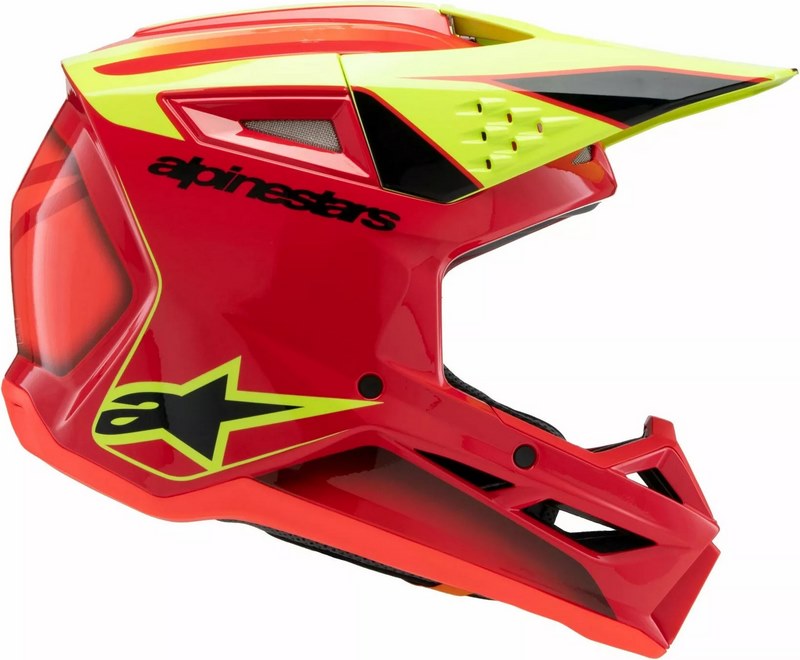 Alpinestars Youth S-M3 Fray Helmet, Red, Yellow, Black | 8301725-3051