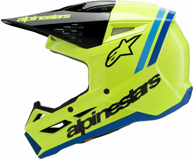 Alpinestars Youth S-M3 Radium Helmet, Yellow, Black, Blue | 8301925-5017