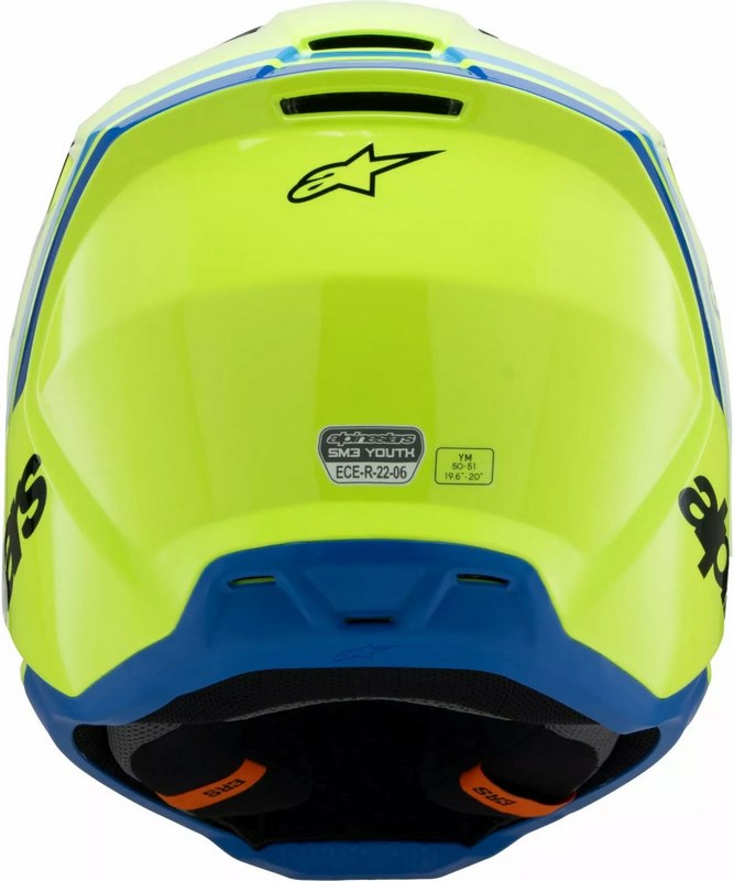 Alpinestars Youth S-M3 Radium Helmet, Yellow, Black, Blue | 8301925-5017