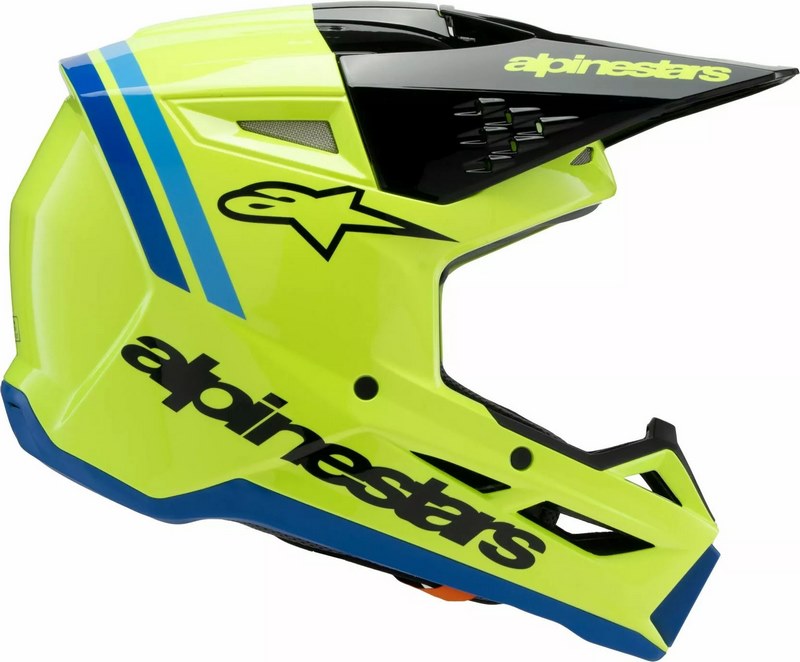 Alpinestars Youth S-M3 Radium Helmet, Yellow, Black, Blue | 8301925-5017