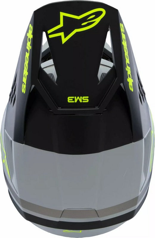 Alpinestars Youth S-M3 Radium Helmet, Gray, Black, Yellow | 8301925-9510