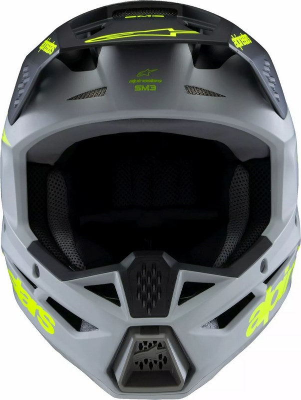 Alpinestars Youth S-M3 Radium Helmet, Gray, Black, Yellow | 8301925-9510