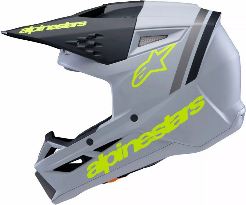Alpinestars Youth S-M3 Radium Helmet, Gray, Black, Yellow | 8301925-9510