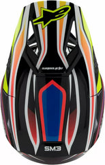 Alpinestars Youth S-M3 Wurx Helmet, Black, Yellow, Blue | 8302125-1574