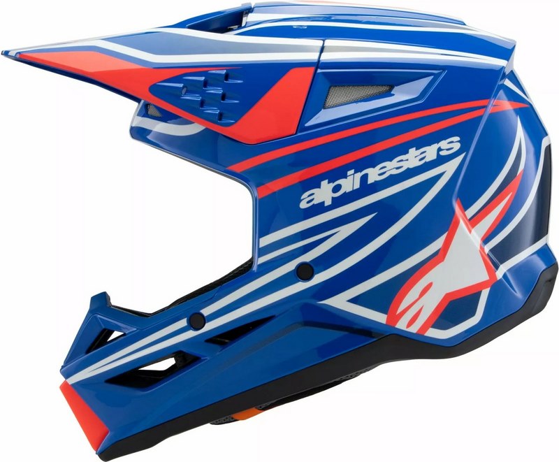 Alpinestars Youth S-M3 Wurx Helmet, Blue, Red, White, Black | 8302125-7312