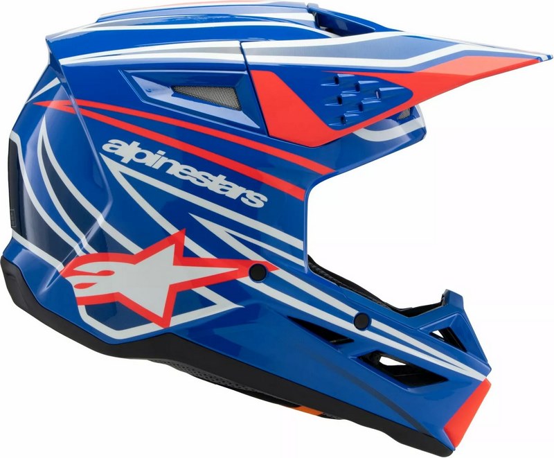 Alpinestars Youth S-M3 Wurx Helmet, Blue, Red, White, Black | 8302125-7312