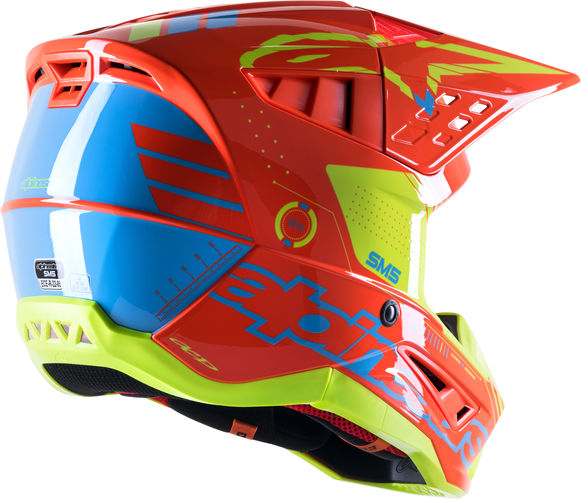 Alpinestars Off Road Orange/Yellow Supertech M5 Action Helmet | 8306023-4475
