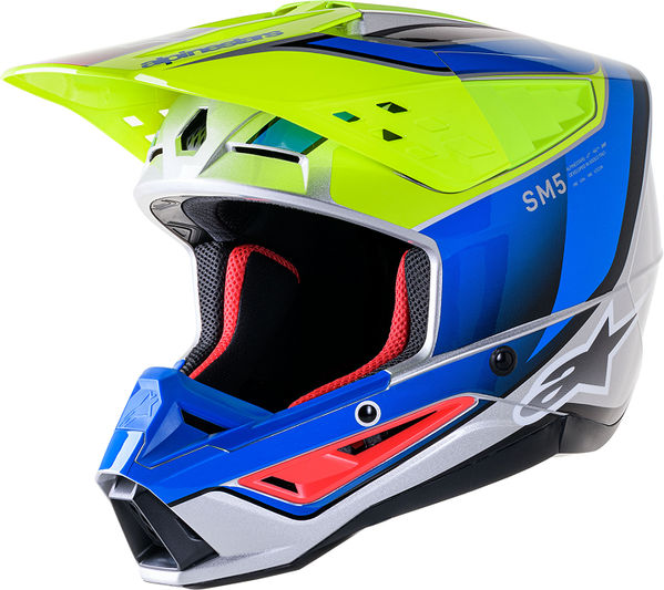 Alpinestars Off Road Yellow/Blue Supertech M5 Helmet | 8306723-5579