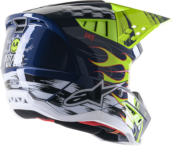 Alpinestars Off Road Navy/Yellow Supertech M5 Helmet | 8307023-7455