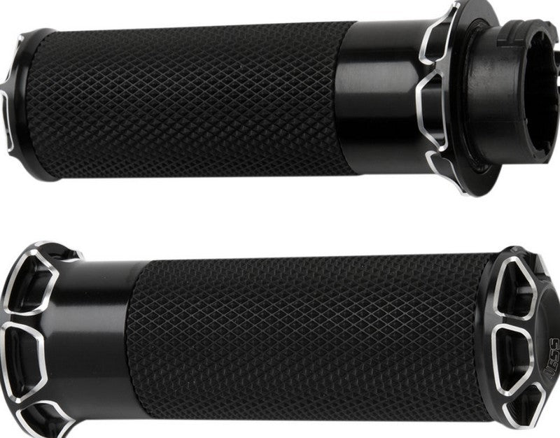 ARLEN NESS GRIPS BEVELED FUSION THROTTLE BY WIRE BLACK | 07-329