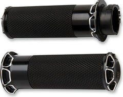 ARLEN NESS GRIPS BEVELED FUSION THROTTLE BY CABLE BLACK | 07-331