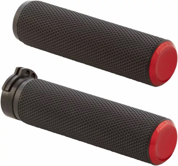Arlen Ness Knurled Grips Red | 07-336