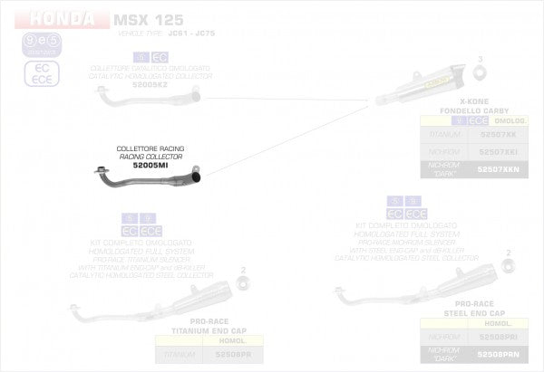 STEEL 1:1 COLLECTOR FOR ARROW SILENCER