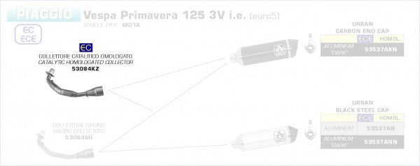Street Catalytic homologated collector for Urban Exhaust, EC Homologated
