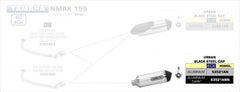 HOMOLOGATED ALUMIN. DARK URBAN SILENCER WITH STAINLESS STEEL DARK END CAP FOR ARROW COLLECTOR