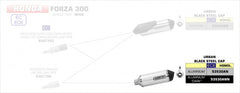 HOMOLOGATED ALUMINIUM DARK URBAN SILENCER WITH BLACK STAINLESS STEEL END CAP FOR ARROW LINK PIPE