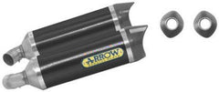 ARROW DUCATI MONSTER 696 '08-10/1100 '09-10 CARBON RH & LH THUNDER RACING SILENCERS FOR STOCK COLLECTORS WITH CARBY END-CAP | 71131MK