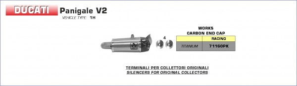 Street Titanium Works silencers (right and left) with carby end cap, Endcap Carbon, Included DB-Killer