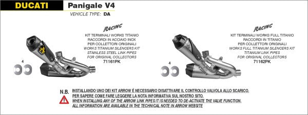 RACING DOUBLE WORKS TITANIUM SILENCERS + 1:1 TITANIUM LINK PIPE