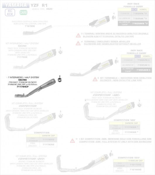 TITANIUM PRO RACE SILENCER + 2:1 LINK PIPE FOR ORIGINAL COLELCTORS