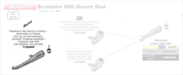 TITANIUM PRO-RACE SILENCER FOR ORIGINAL COLLECTORS