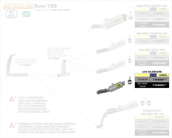 HOMOLOGATED TITANIUM GP2 SILENCER WITH WELDED LINK PIPE