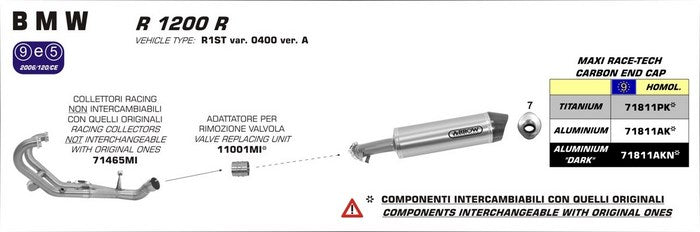 ARROW DUCATI MULTISTRADA 1200-1200S STAINLESS STEEL NO KAT LINK PIPE FOR STOCK SILENCE R | 71601MI