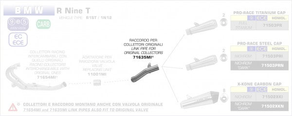STAINLES STEEL LINK PIPE FOR ARROW SILENCERS