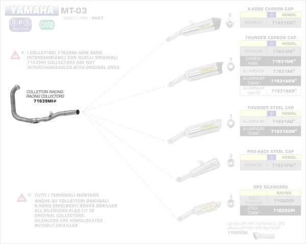 2:1 STAINLESS STEEL COLLECTORS ONLY FOR ARROW SILENCERS