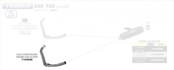 2:1 STAINLESS STEEL COLLECTORS FOR ARROW SILENCERS