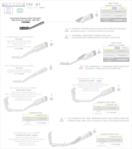 STAINLESS STEEL LINK PIPE WITHOUT CATALYST FOR ARROW SILENCERS