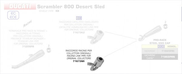 STAINLESS STEEL LINK PIPE FOR ARROW SILENCERS AND ORIGINAL COLLECTORS