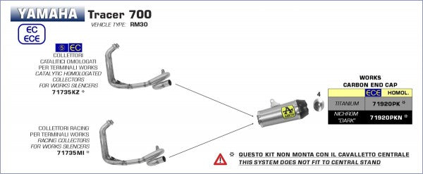 Street Catalytic homologated collectors kit for Works silencers, EC Homologated
