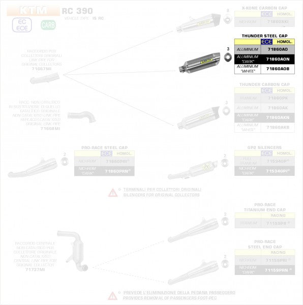 HOMOLOGATED THUNDER ALUMINIUM DARK SILENCER FOR ARROW LINK PIPE