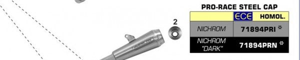 HOMOLOGATED PRO-RACE NICHROM SILENCER WITH WELDED LINK PIPE FOR ORIGINAL OR ARROW COLLECTORS