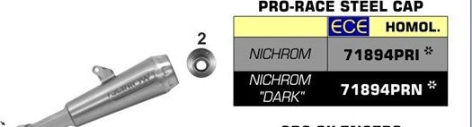 HOMOLOGATED PRO-RACE NICHROM DARK SILENCER WITH WELDED LINK PIPE FOR ORIGINAL AND ARROW COLLECTORS