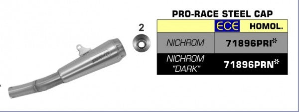 HOMOLOGATED PRO-RACE NICHROM SILENCER WITH WELDED LINK PIPE FOR ORIGINAL AND ARROW COLLECTORS